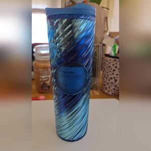 Starbucks Blue and Black Swirl Tumbler